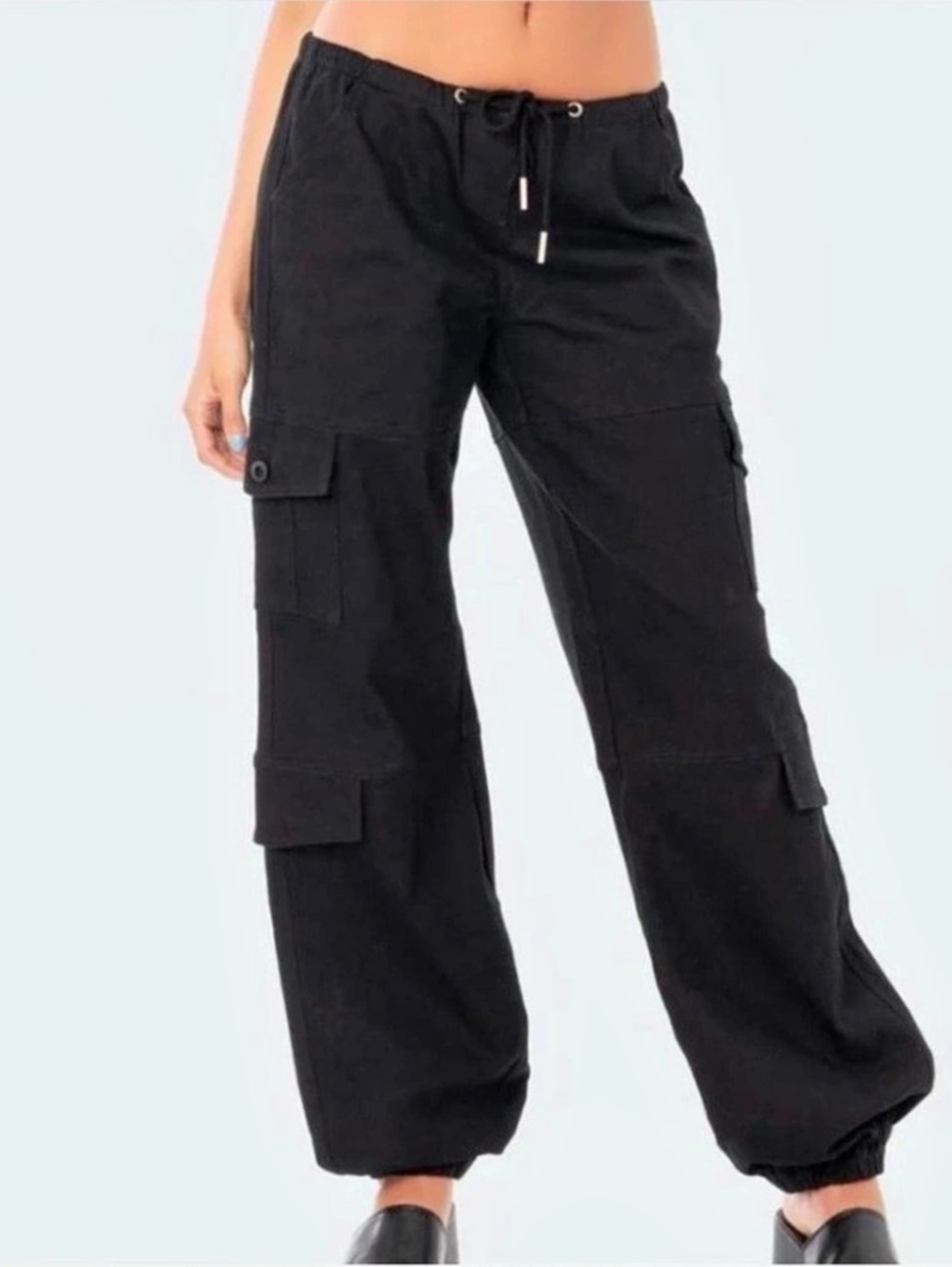 Edikted Black Cargo Jogger Pants Like New